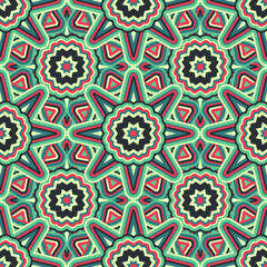 Vector seamless background. Endless colorful texture. Use for wallpaper, textile, book cover, clothes. In green and red colors