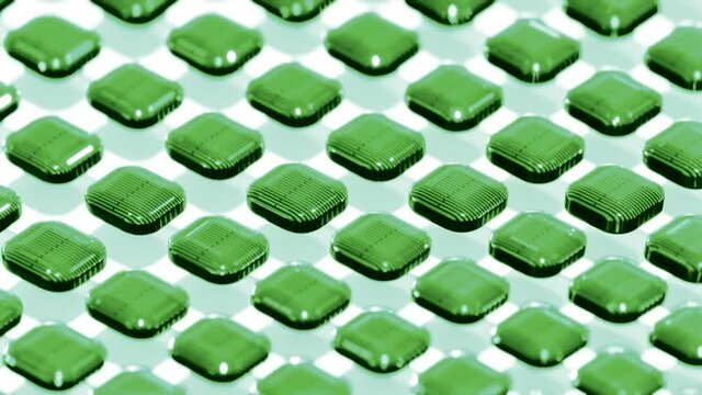 circular motion of the camera around a group of microcircuits. looping animation