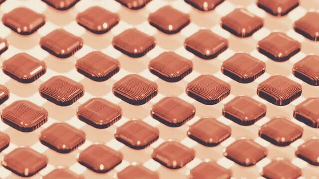 microchips in retro style. loop circular rotation