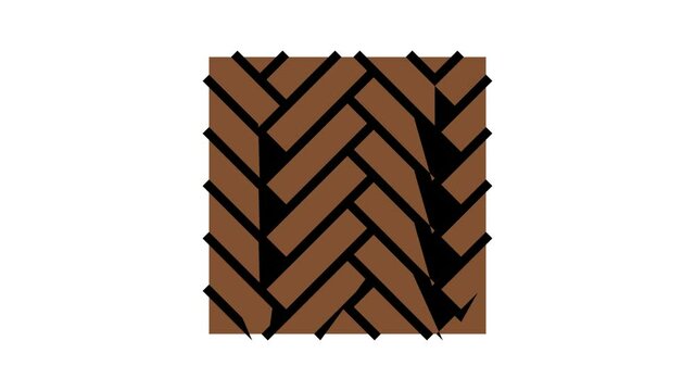 wood flooring parquet animated color icon. wood flooring parquet sign. isolated on white background