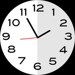 5 minutes to 2 o'clock analog clock icon