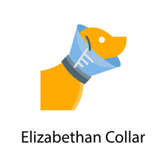 Elizabethan Collar Vector Flat Icon Design illustration. Veterinary Symbol on White background EPS 10 File