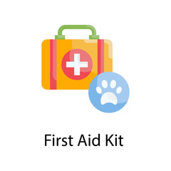 First Aid Kit Vector Flat Icon Design illustration. Veterinary Symbol on White background EPS 10 File