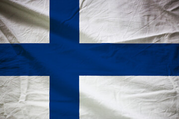 布に印刷されたフィンランドの国旗