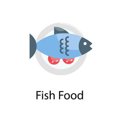 Fish Food Vector Flat Icon Design illustration. Veterinary Symbol on White background EPS 10 File