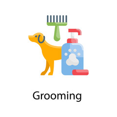 Grooming Vector Flat Icon Design illustration. Veterinary Symbol on White background EPS 10 File