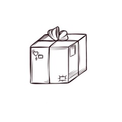 graphic illustration new year gift packaging box