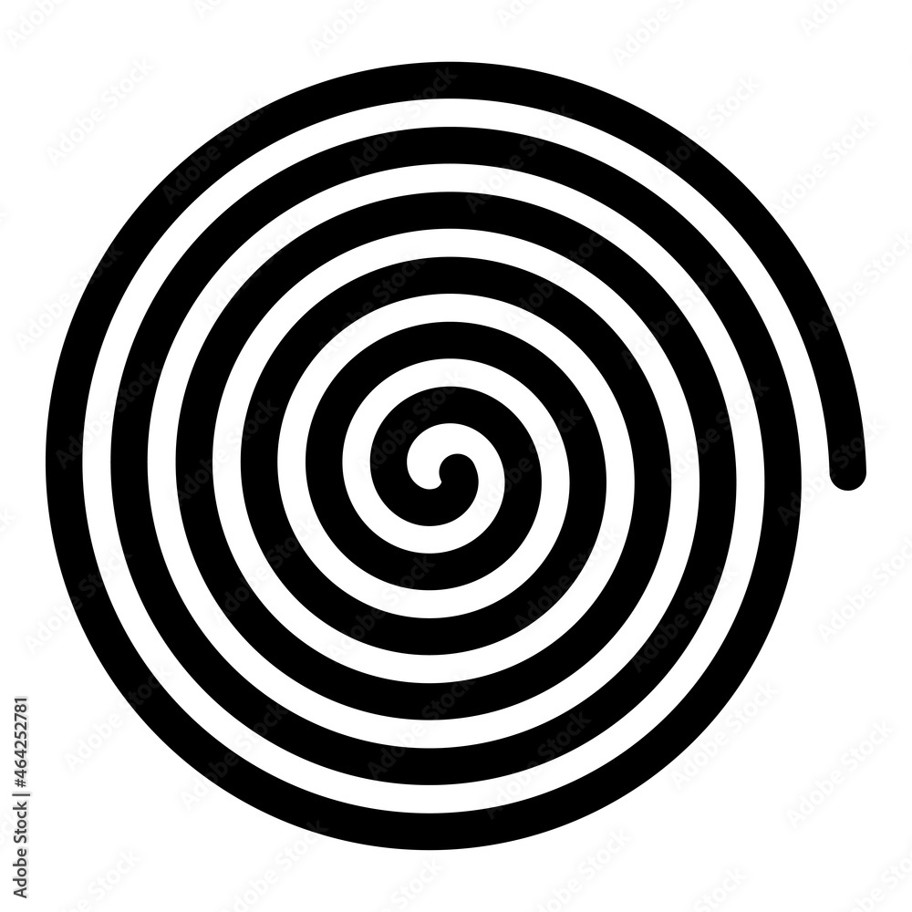 Poster line in circle form. single line spiral goes to edge of canvas. vector illustration