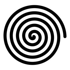 Naklejka premium Line in circle form. Single thick line spiral goes to edge of canvas. Vector illustration