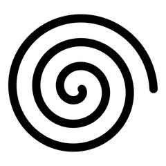 Line in circle form. Single thick line spiral goes to edge of canvas. Vector illustration