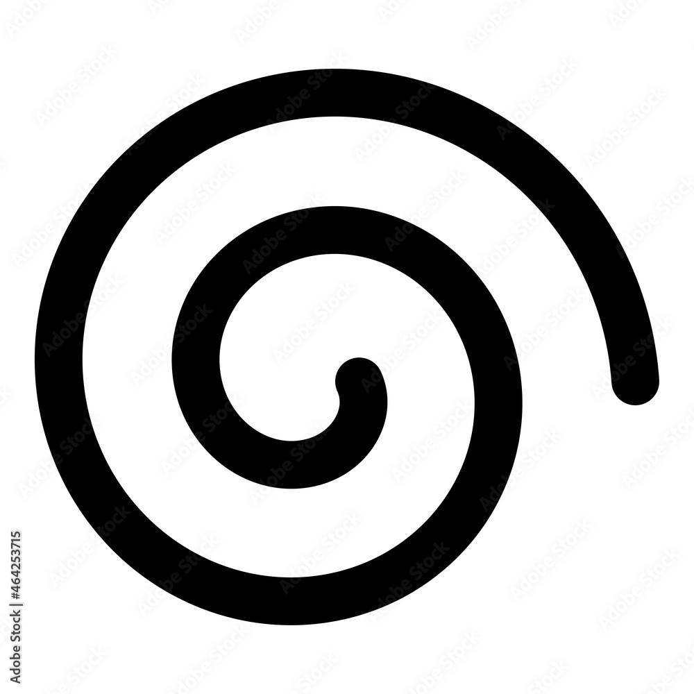 Wall mural Line in circle form. Single thick line spiral goes to edge of canvas. Vector illustration