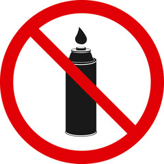 A forbidding sign for the use of a gas cylinder.