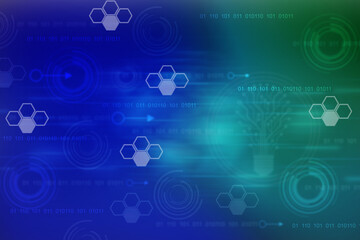 2d illustration futuristic technology background shield wifi concept
