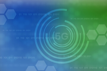 2d illustration 5g network text technology business concept
