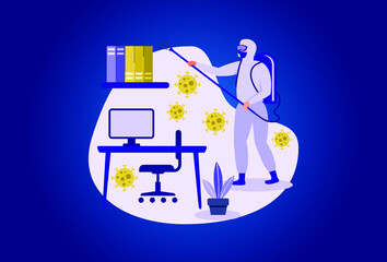 Office disinfection service illustration exclusive design inspiration