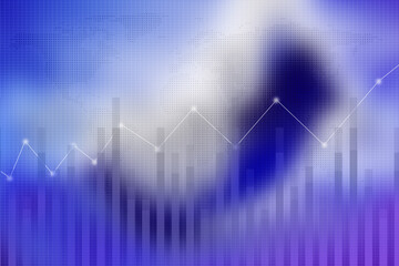 2d illustration futuristic business background pattern graph concept
