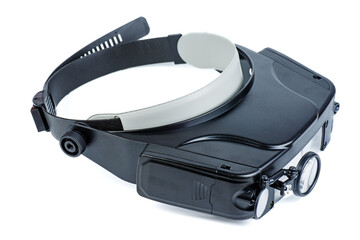 Headwearing magnifying glass on the head special optical equipment.