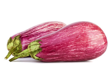 Two stripy purple eggplant