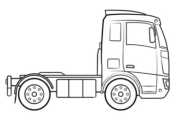 Semi trailer tank truck - vector illustration.