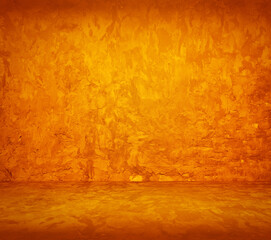empty orange interior