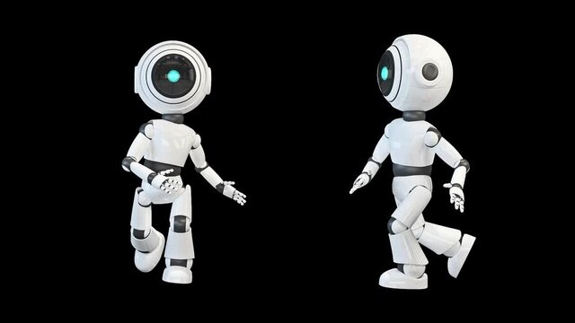 Robot running front and side view