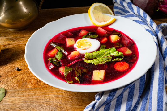 Polish beetroot soup (botwinka)