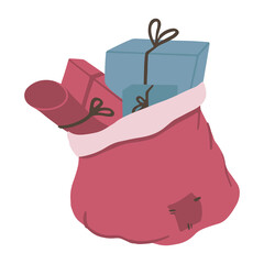 Gift bag. vector illustration in cartoon style. Isolated on white background