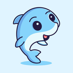 CUTE DOLPHIN MASCOT LOGO