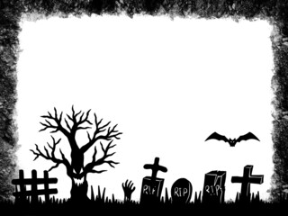 Halloween Silhouette. black and white image illustration