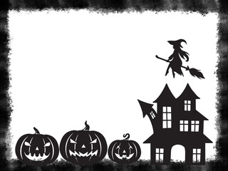 Halloween Silhouette. black and white image illustration