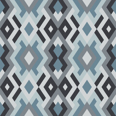 Mosaic seamless texture. Abstract pattern. Vector geometric background of triangles in blue and gray colors