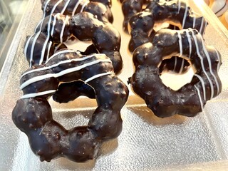 Close-up shot of Choco nut, a dessert made from flour and sugar. It is commonly consumed by the general public. It smells delicious and colorful.