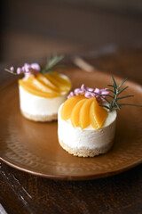Peach cheesecake
