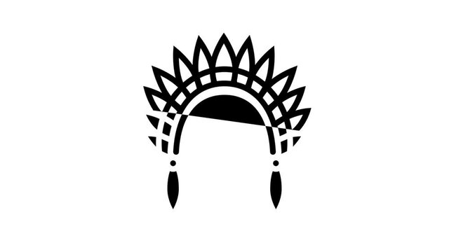 roach boho animated line icon. roach boho sign. isolated on white background