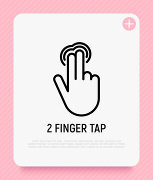 Two Finger Tap, Fingers Touch Thin Line Icon. Vector Illustration.