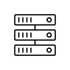 VPS hosting thin line icon. Modern vector illustration of data storage.