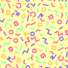 Abstract 80s hand drawn seamless pattern