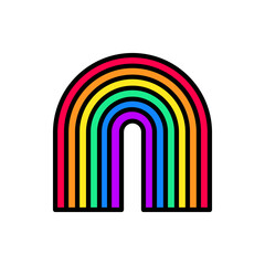 Rainbow thin line icon, LGBTQ+ symbol. Modern vector illustration.