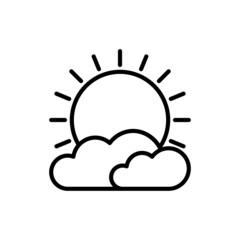 Sunny weather, sunlight thin line icon. Vector illustration.