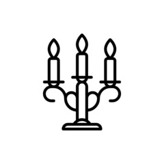Candelabrum thin line icon. Modern vector illustration of retro candlestick.
