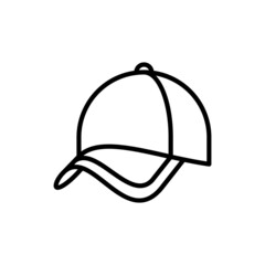 Baseball hat thin line icon. Promotional product. Modern vector illustration of headwear.