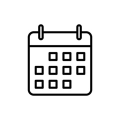 Calendar thin line icon. Modern vector illustration.