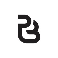 Fototapeta premium Abstract Initial Letter P and B Logo. Letter T Inside Black Letter PB Geometric Negative Space isolated on Black Background. Usable for Identity, Business and Brand Logos. Flat Vector Logo Design