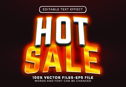 Hot Sale text. editable text effect premium vectors
