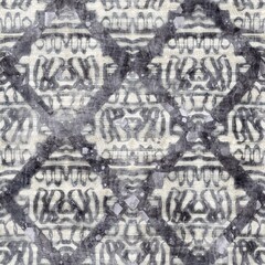 Seamless gray and cream grungy damask pattern for surface design and print. High quality illustration. Intricate luxurious hip sensual trendy romantic design for interior design, fabric, or textile.