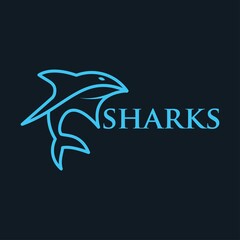 Shark logo and mascot vector template.