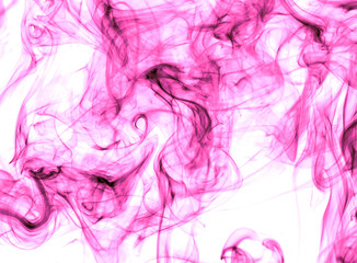 Fototapeta premium Pink smoke on a white background.