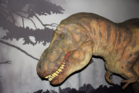 T-rex statue displayed at Madam Tussauds.