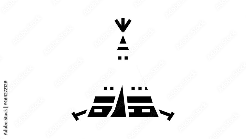Canvas Prints tipi tepee boho animated glyph icon. tipi tepee boho sign. isolated on white background