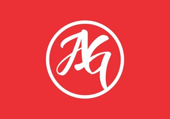Obraz premium Simple shape of AG initial letter